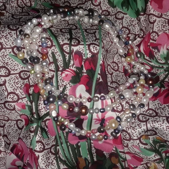 Single Strand Multi Color Baroque Pearl Necklace - Picture 2 of 4